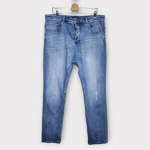 Zanerobe Mens Sureshot Blue Jeans Size 38 Drop Crotch Tapered Streetwear Denim